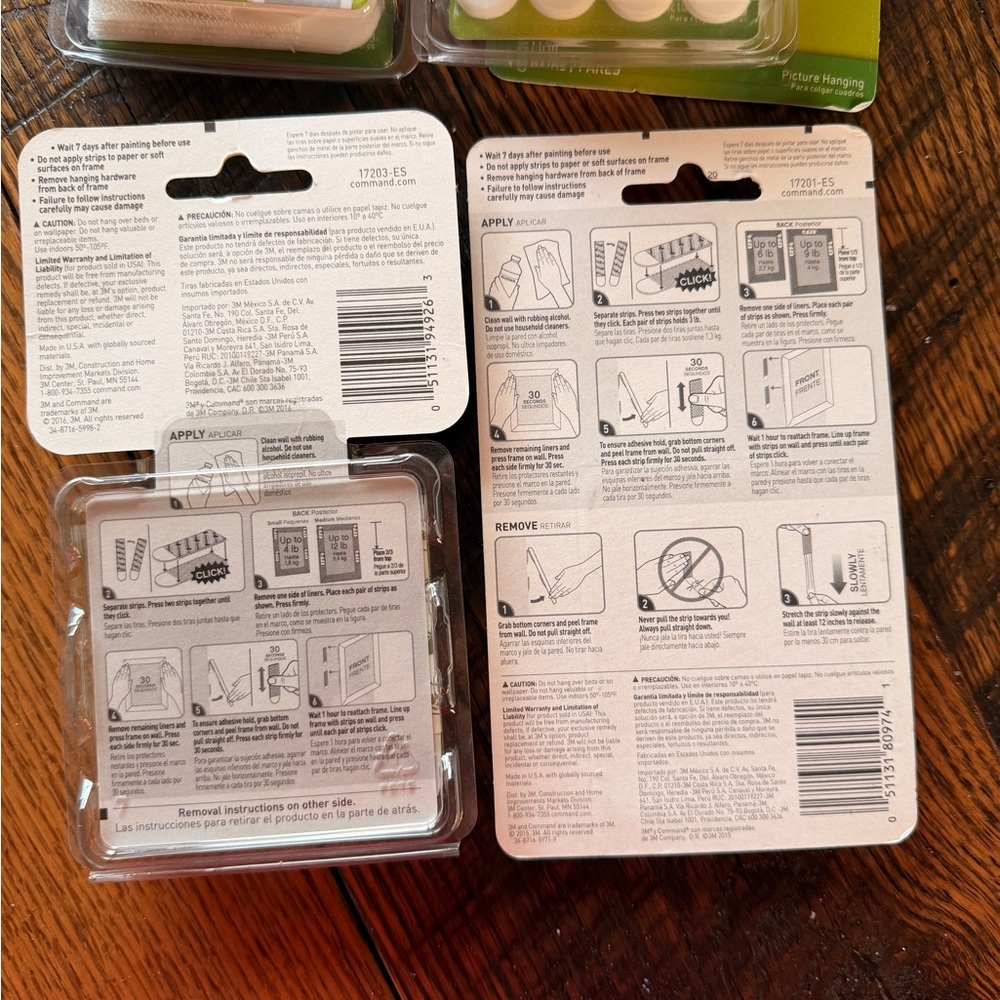 3M Command Picture Hanging Strips Set lot of 5 packs 4lb, 9lb, and 12lb Bundle - Picture 5 of 5